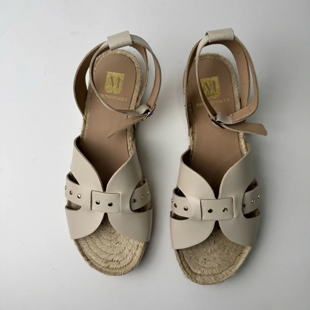Bruno Magli Cream Espadrille Sandals